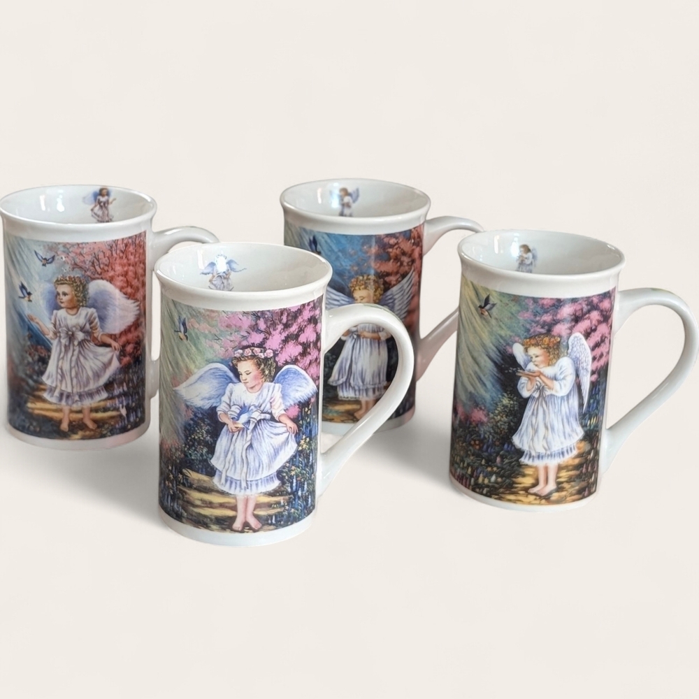 Angel Design Ceramic Mug Set - Multicolor